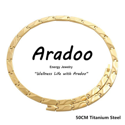 Collier Magnétique Homme ARADOO en Acier Titane