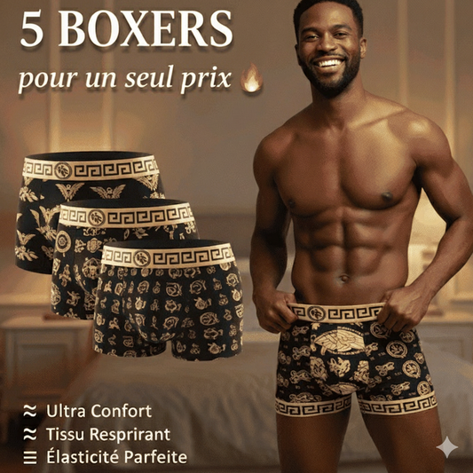 Lot de 5 Boxers Homme, Confort et Luxe au Quotidien