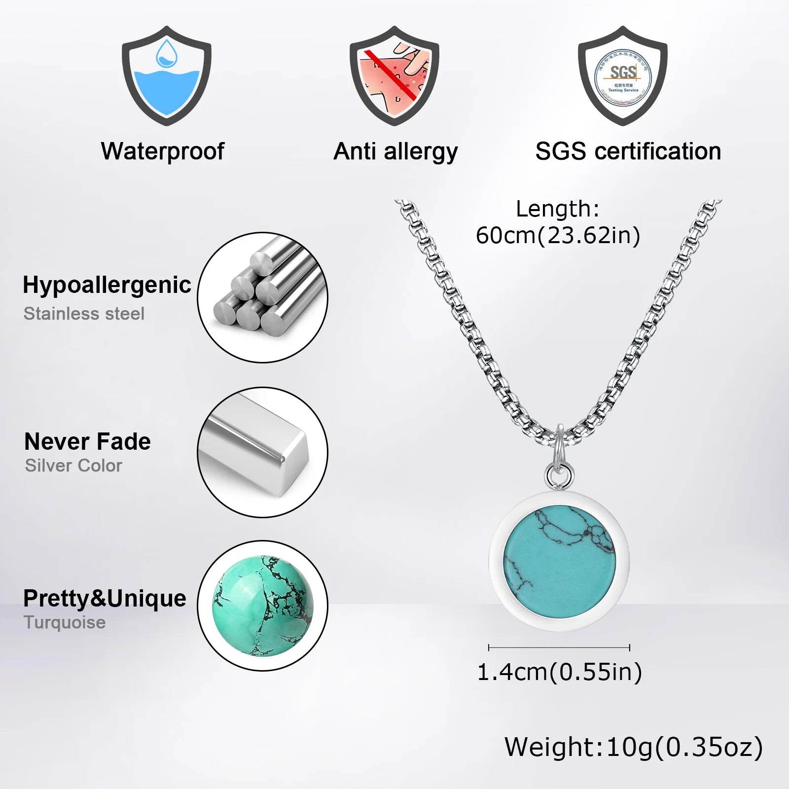 Pendentif Homme Naturel Élégant